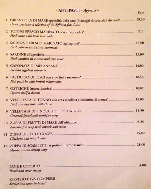 Menu di I Malavoglia 