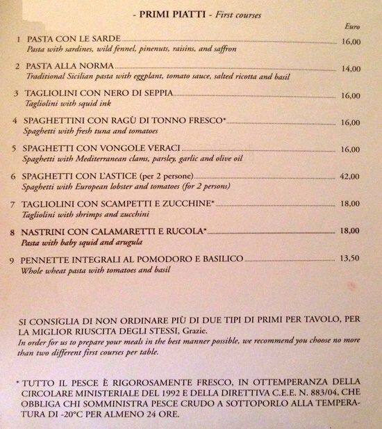 Menu di I Malavoglia 