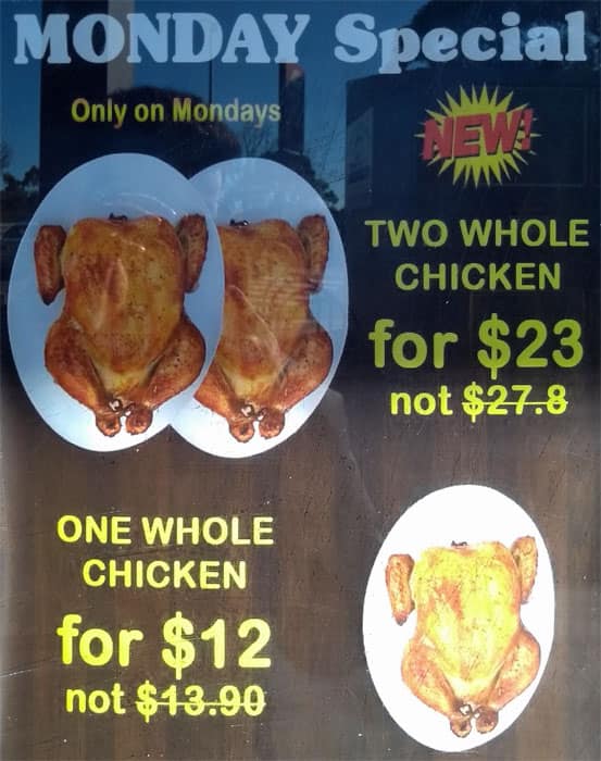 Menu at Charcoal Chicken restaurant, Endeavour Hills, shop 61/98