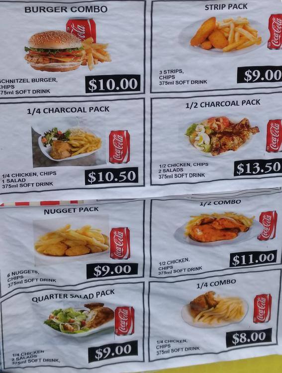 Menu at Charcoal Chicken restaurant, Endeavour Hills, shop 61/98