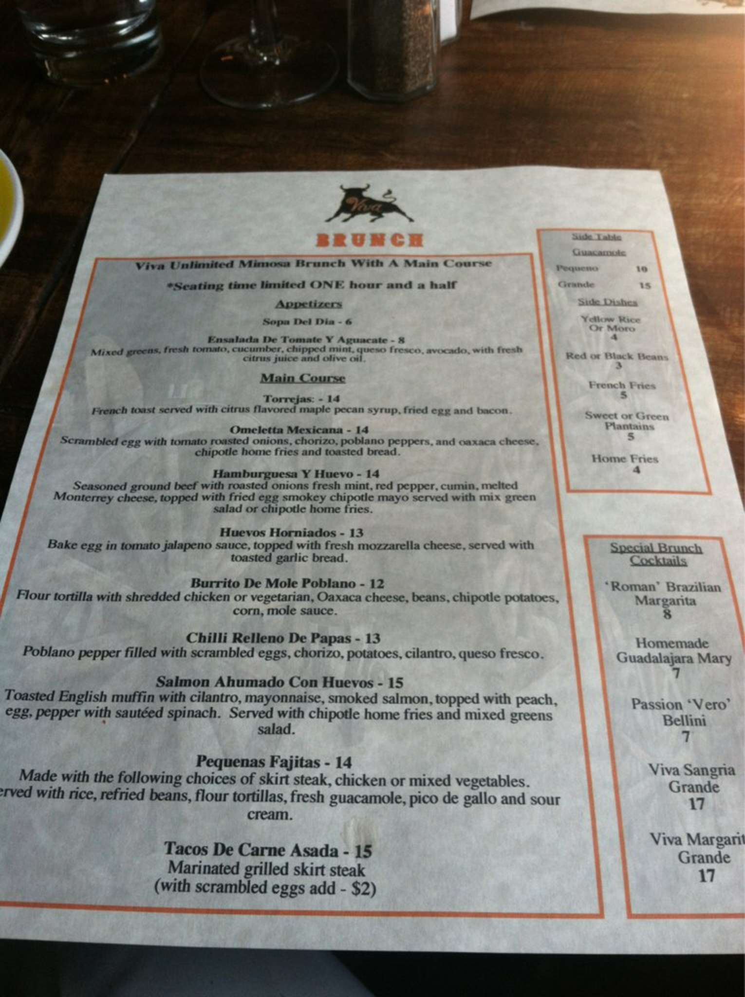 Viva Toro Menu, Menu for Viva Toro, North Williamsburg - North Side ...