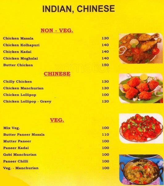 S&S Fast Food menu