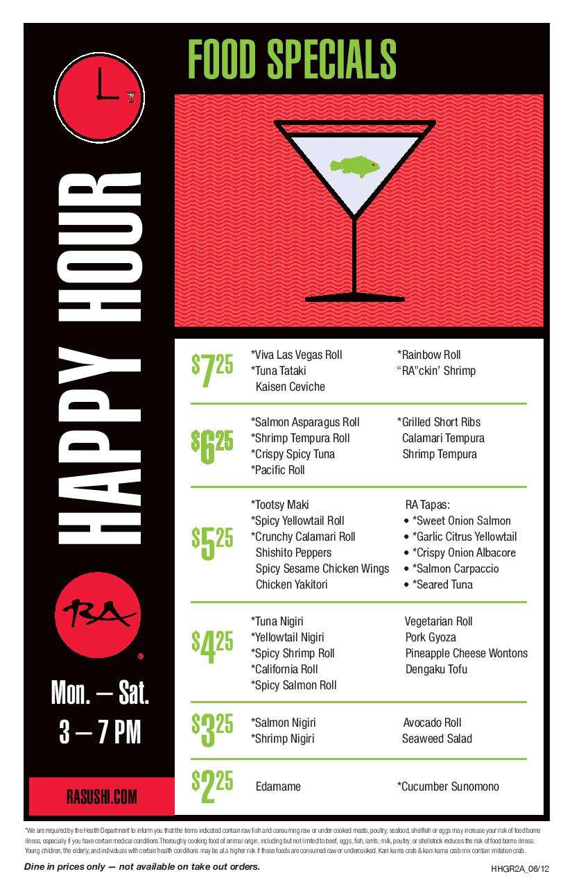 Menu at RA Sushi Bar Restaurant, Pembroke Pines