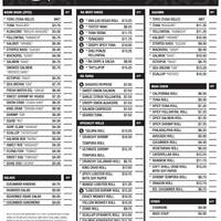 Ra Sushi Bar Restaurant Menu Menu Para Ra Sushi Bar Restaurant