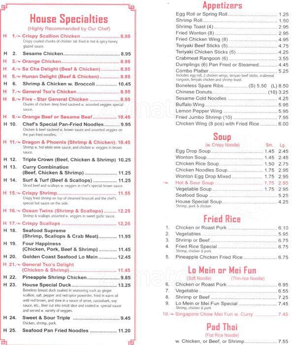 Golden Coast Ii Menu Golden Coast Ii Menu