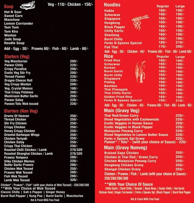 Forks & Spoons Menu,Menú para Forks & Spoons, Sakinaka, Mumbai Zomato