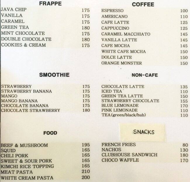 A Plus Cafe Menu, Menu for A Plus Cafe, Banilad, Mandaue City Zomato