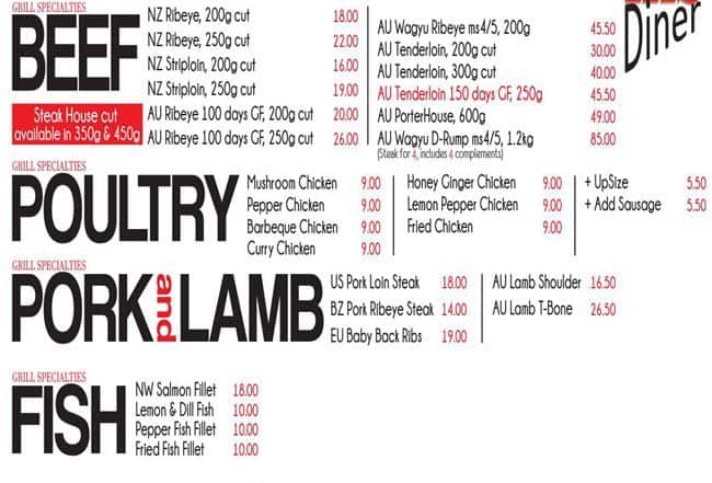 Isteaks Diner Menu, Menu for Isteaks 