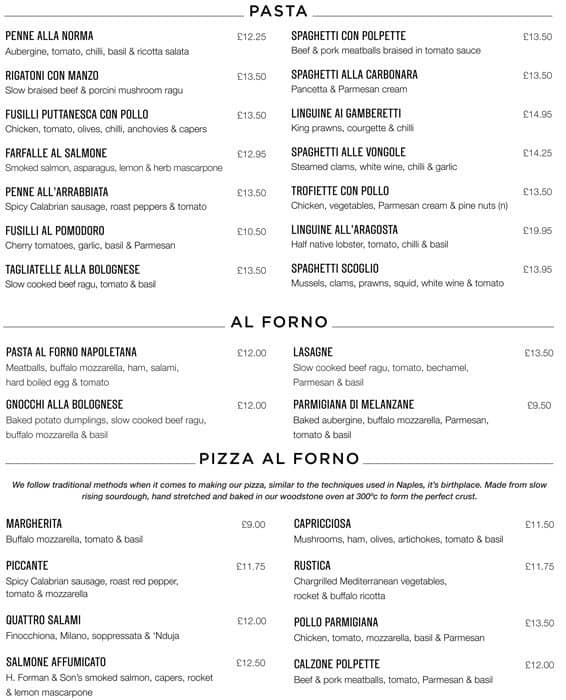 Menu At Piccolino Heddon Street Restaurant, London, 21 Heddon St