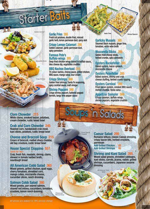 Clawdaddy menu