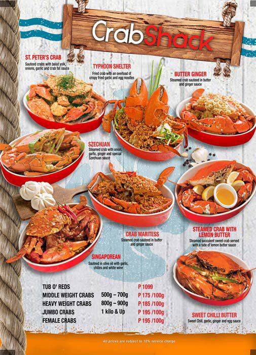 Clawdaddy menu