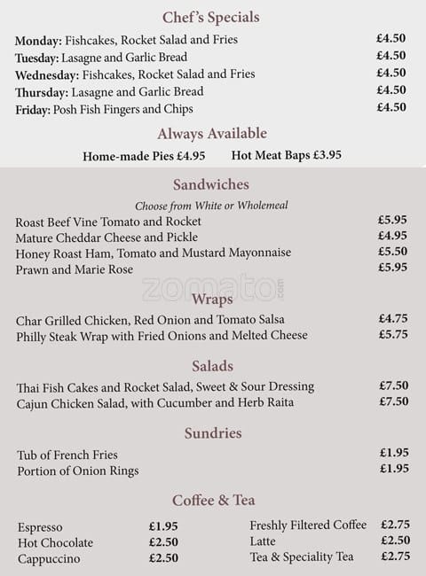 Beauforts Pub Menu, Menu for Beauforts Pub, Edgbaston, Birmingham ...