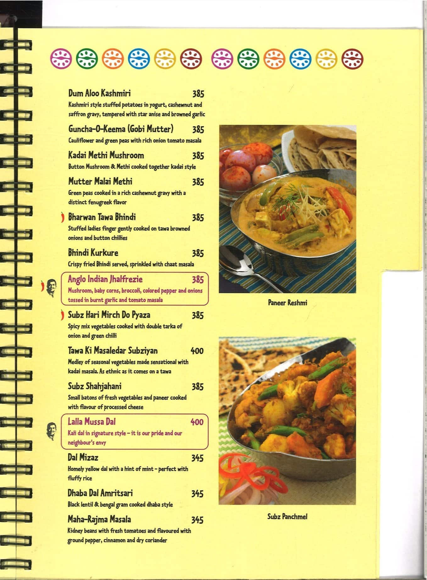 Yellow chilli store menu