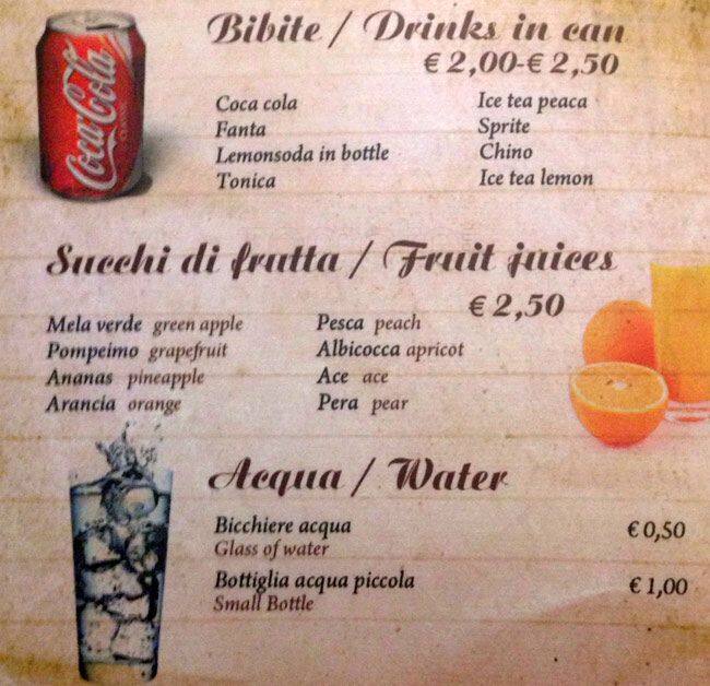 Menu di la siesta 