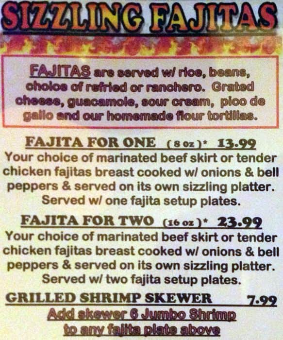 Fiesta Mexican Menu, Menu for Fiesta Mexican, South Fort Worth, Fort