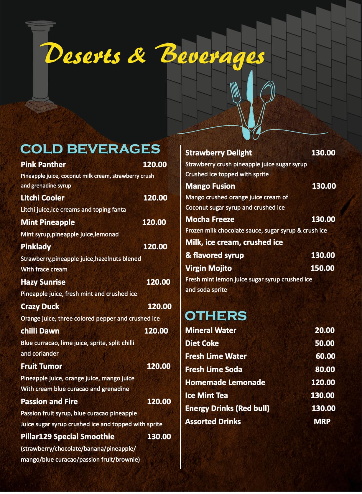 Menu at Pillar 129 Multicuisine Restaurant, Coimbatore