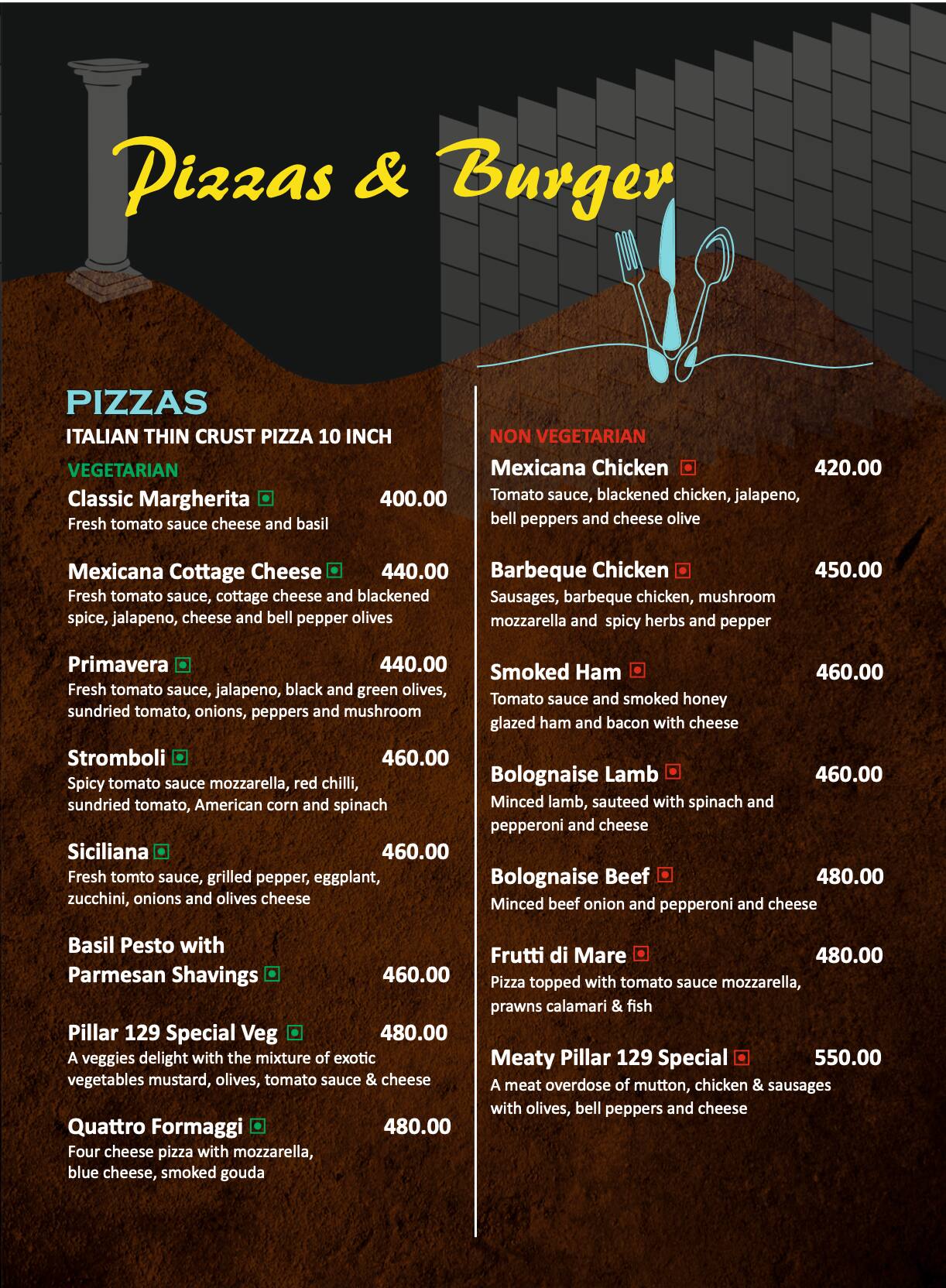 Menu at Pillar 129 Multicuisine Restaurant, Coimbatore