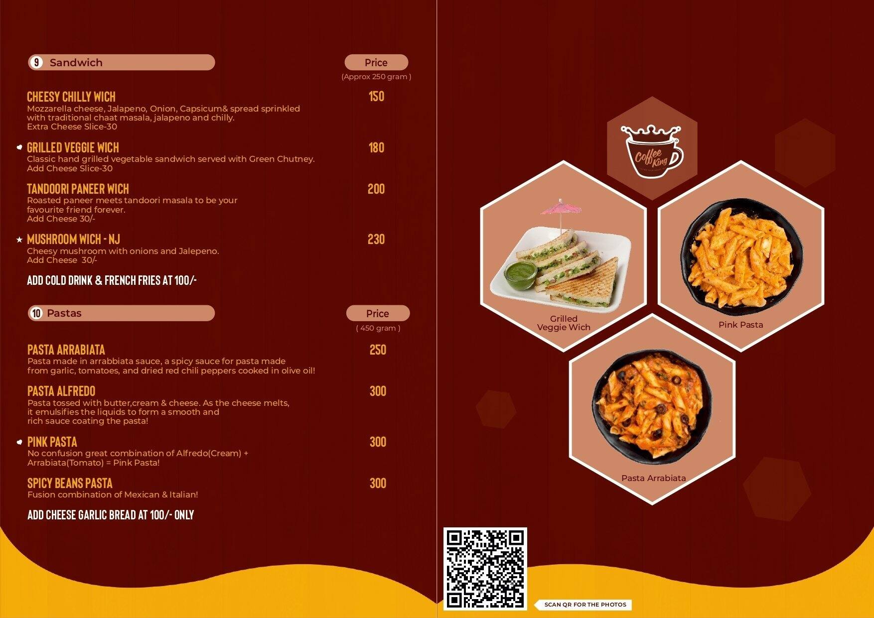 Menu at Coffee King Adajan, Surat, 1/2