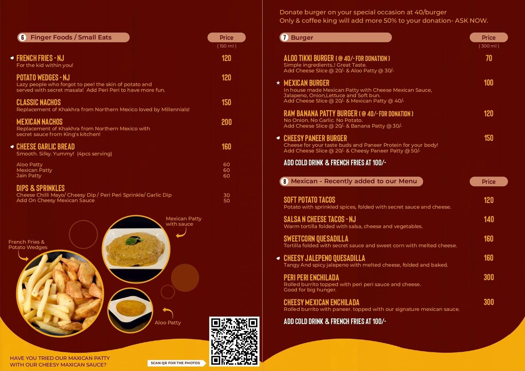 Menu at Coffee King Adajan, Surat, 1/2