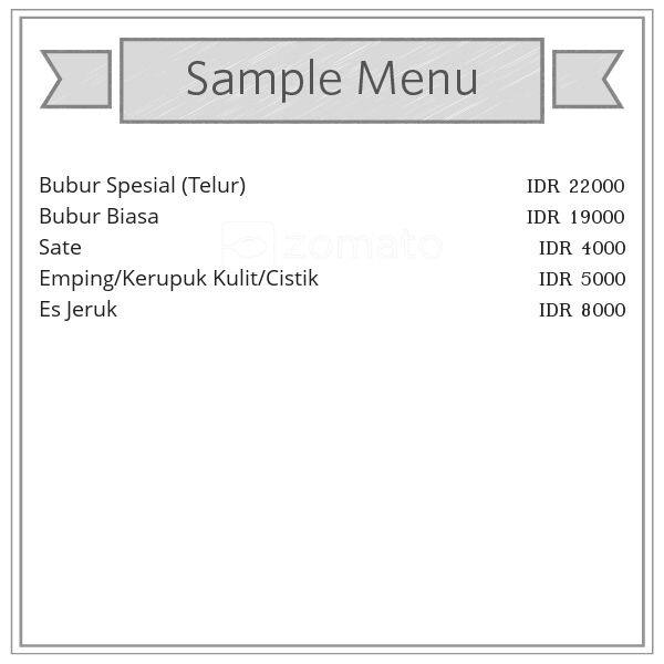 Bubur Ayam Barito Menu Menu For Bubur Ayam Barito Gandaria