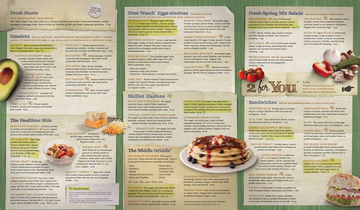 First Watch Printable Menu Printable Word Searches