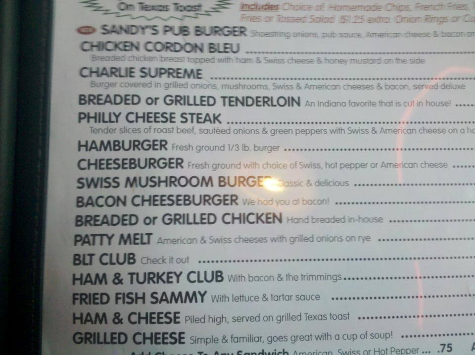 Menu at Good Time Charlies pub &amp; bar, Marion