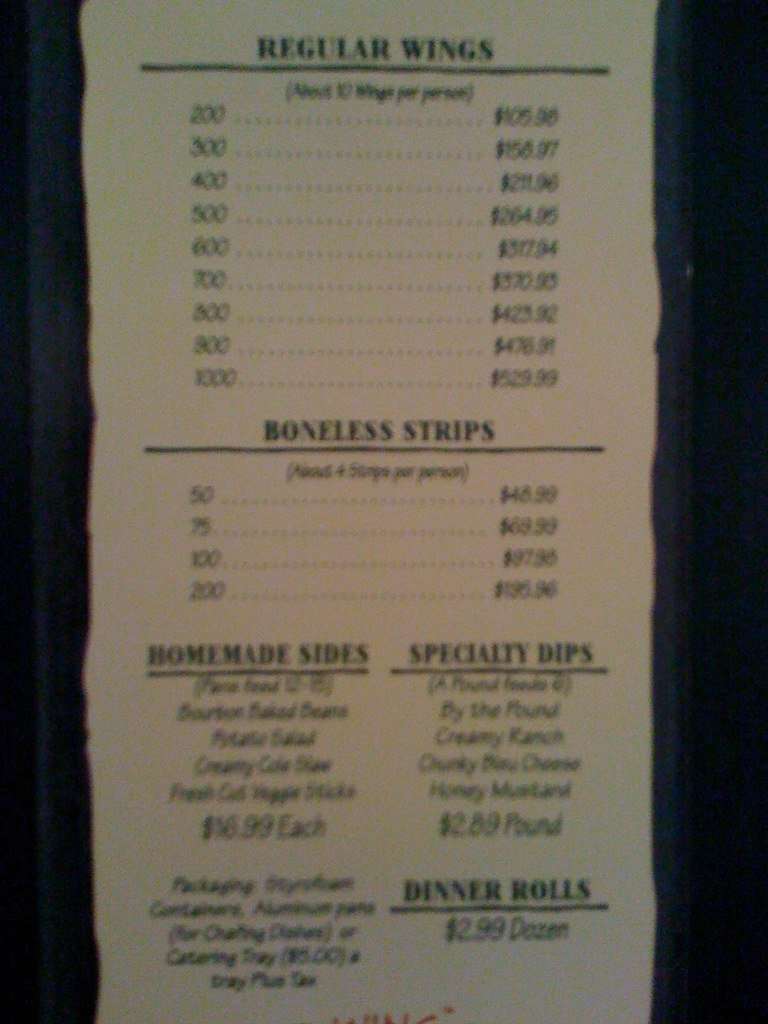 Menu at Wingstop restaurant, Lubbock, 4th St Ste 220