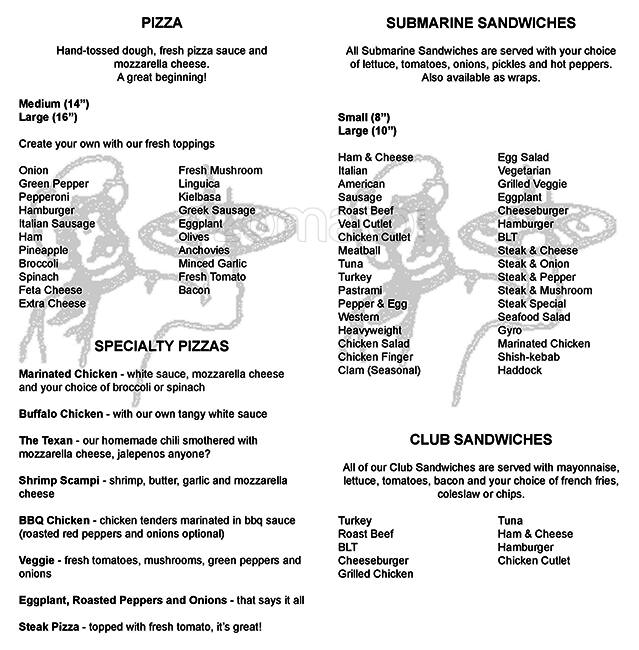 Pizza Place Menu, Menu for Pizza Place, Chelmsford, Chelmsford