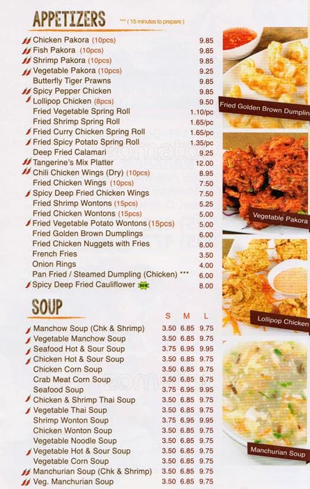 Asian Cuisine Menu 92