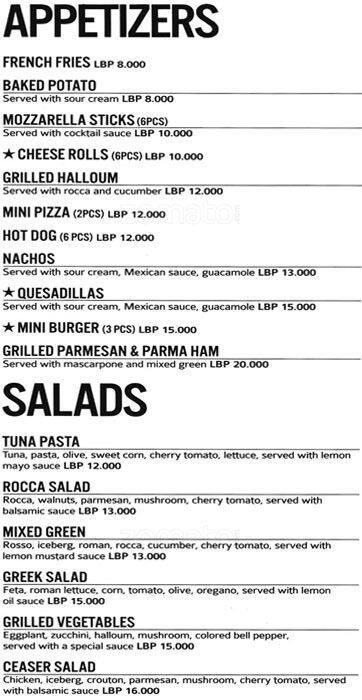 Endless menu