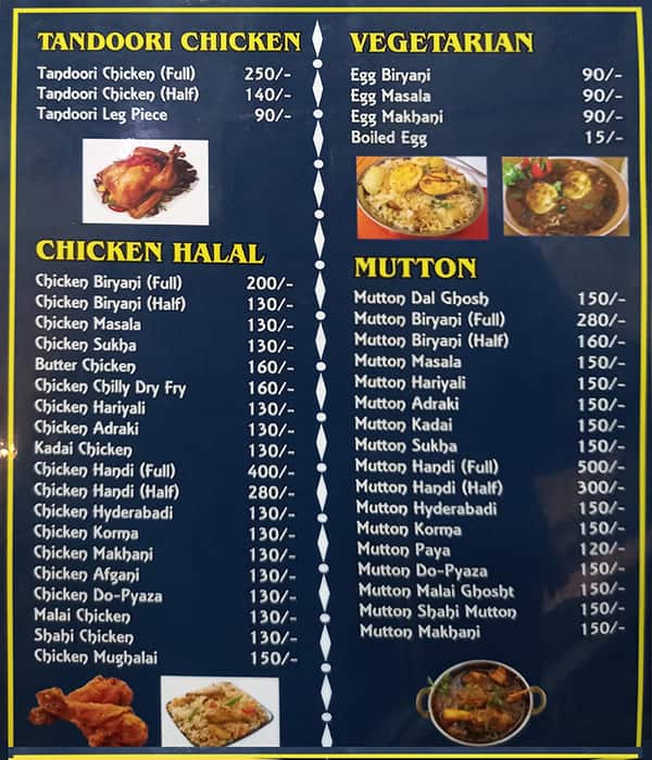 Aaina Chicken menu