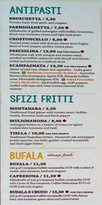 Menu di Rossopomodoro Roma Colli Portuensi 