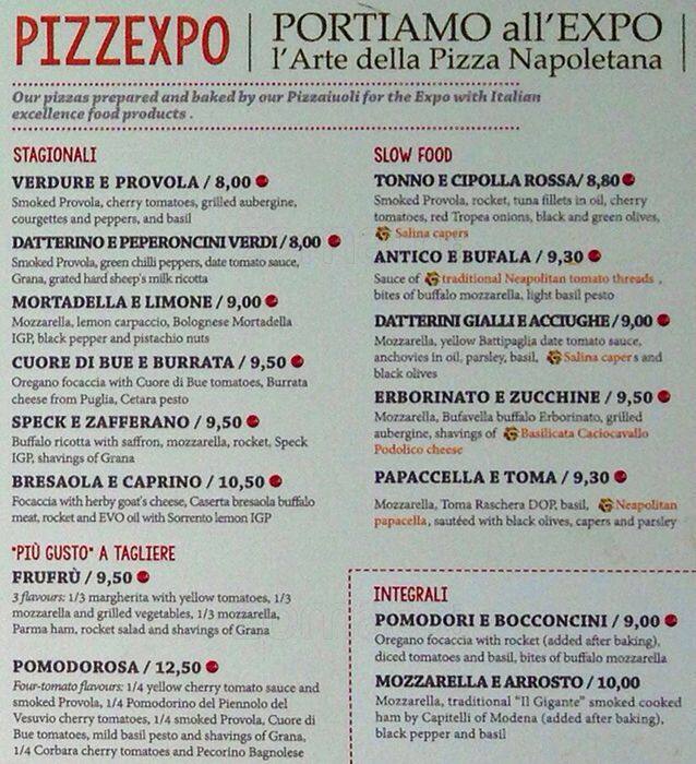 Menu di Rossopomodoro Roma Colli Portuensi 
