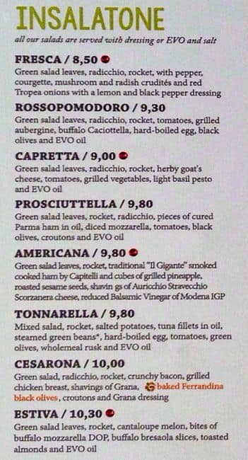 Menu di Rossopomodoro Roma Colli Portuensi 