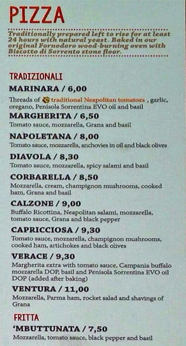 Menu di Rossopomodoro Roma Colli Portuensi 