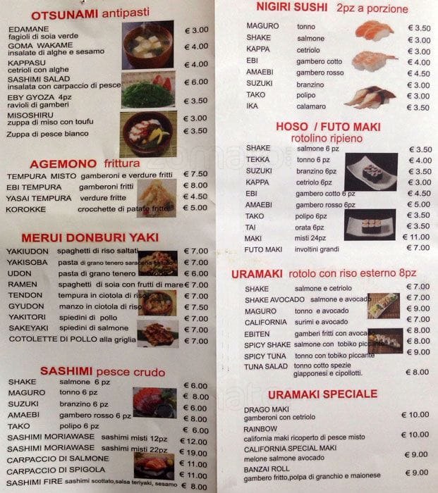 Menu di Ristorante Cinese Pizzeria Liao 