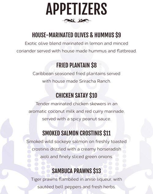 Lux Lounge Menu, Menu for Lux Lounge, Downtown, Vancouver Urbanspoon