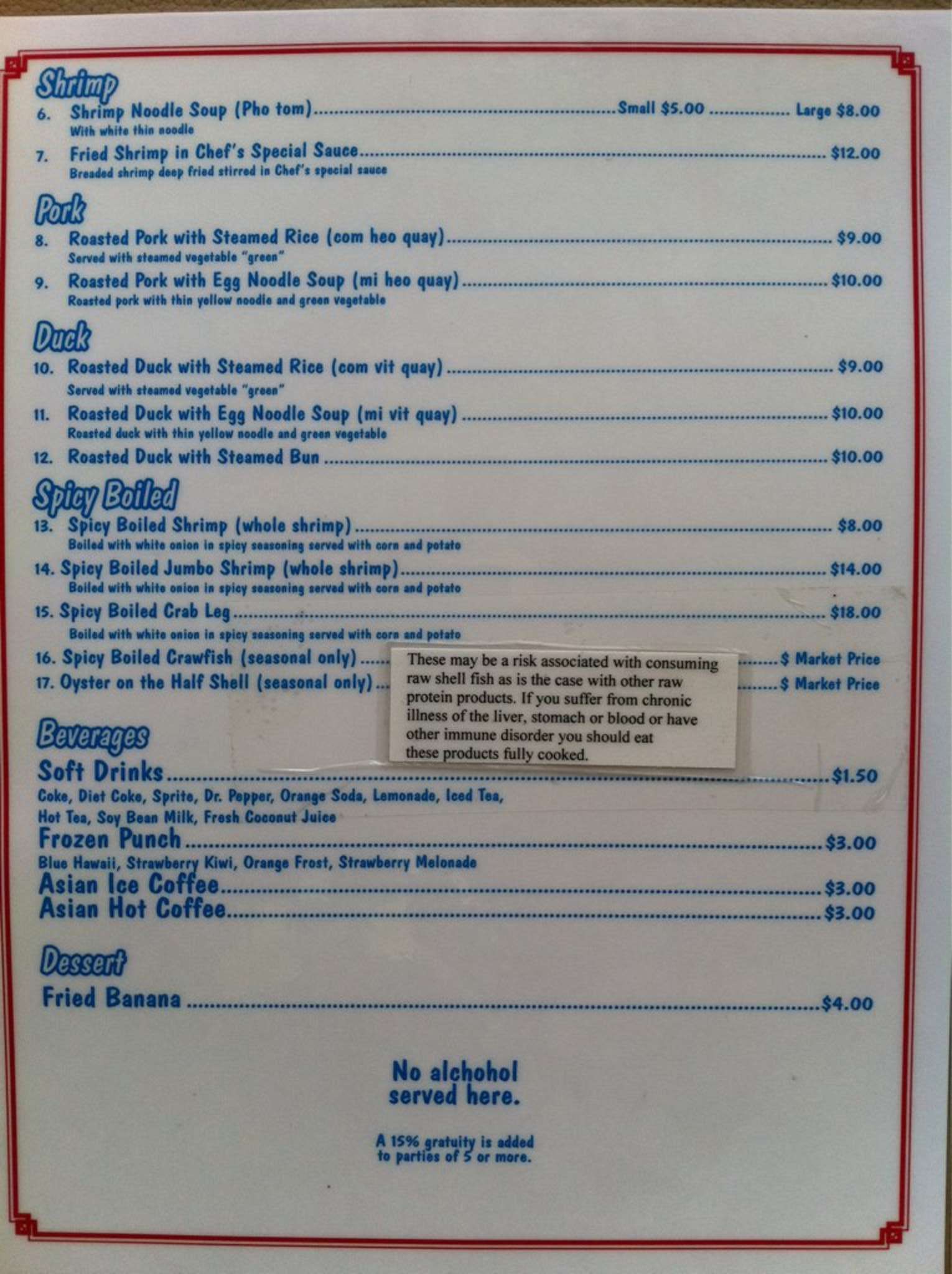 T.S. Noodle House Menu, Menu for T.S. Noodle House, Shreveport