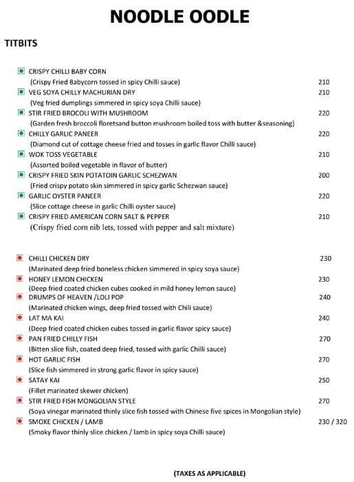 Noodle Oodle Menu, Menu for Noodle Oodle, Garia, Kolkata Zomato