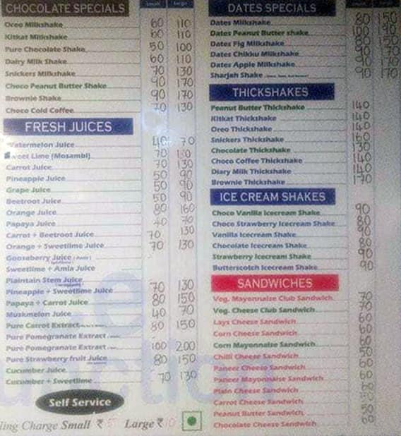 Menu of Juice Junction, Raj Nagar Extension, Ghaziabad