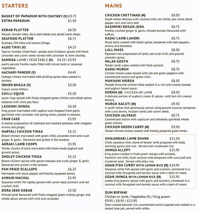 Mango Indian Menu, Menu for Mango Indian, London Bridge, London Zomato UK