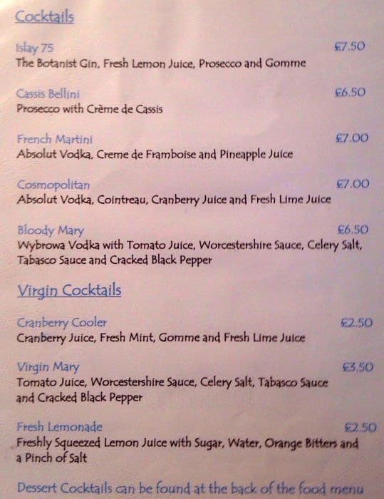 Menu at The Mussel and Steak Bar, Edinburgh, 110 W Bow