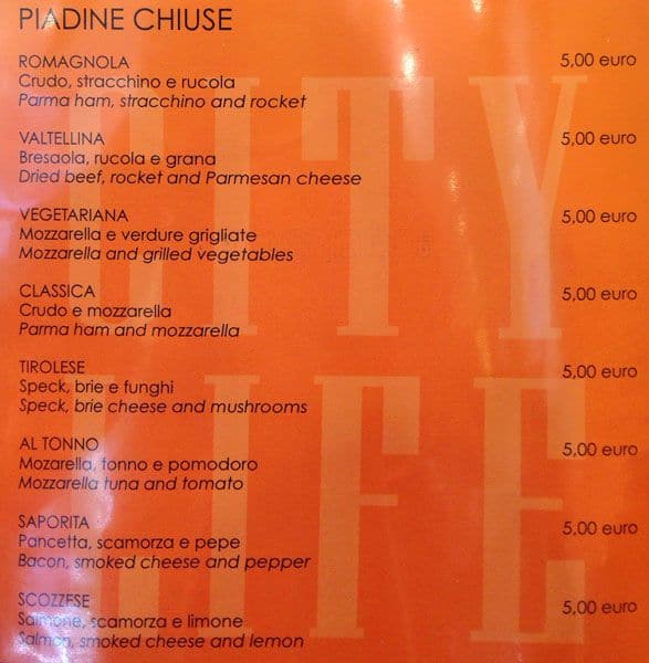 Menu di City life self service restaurant 