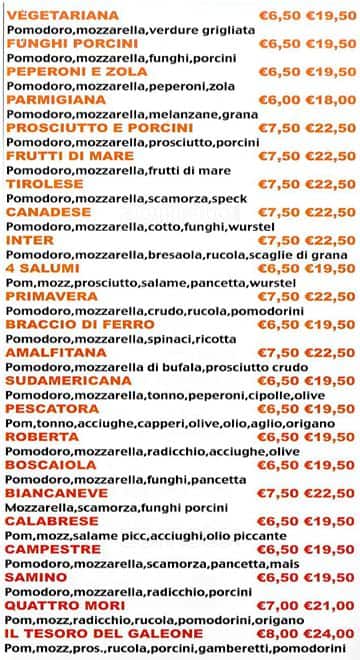Menu di Pizzeria da Omar 