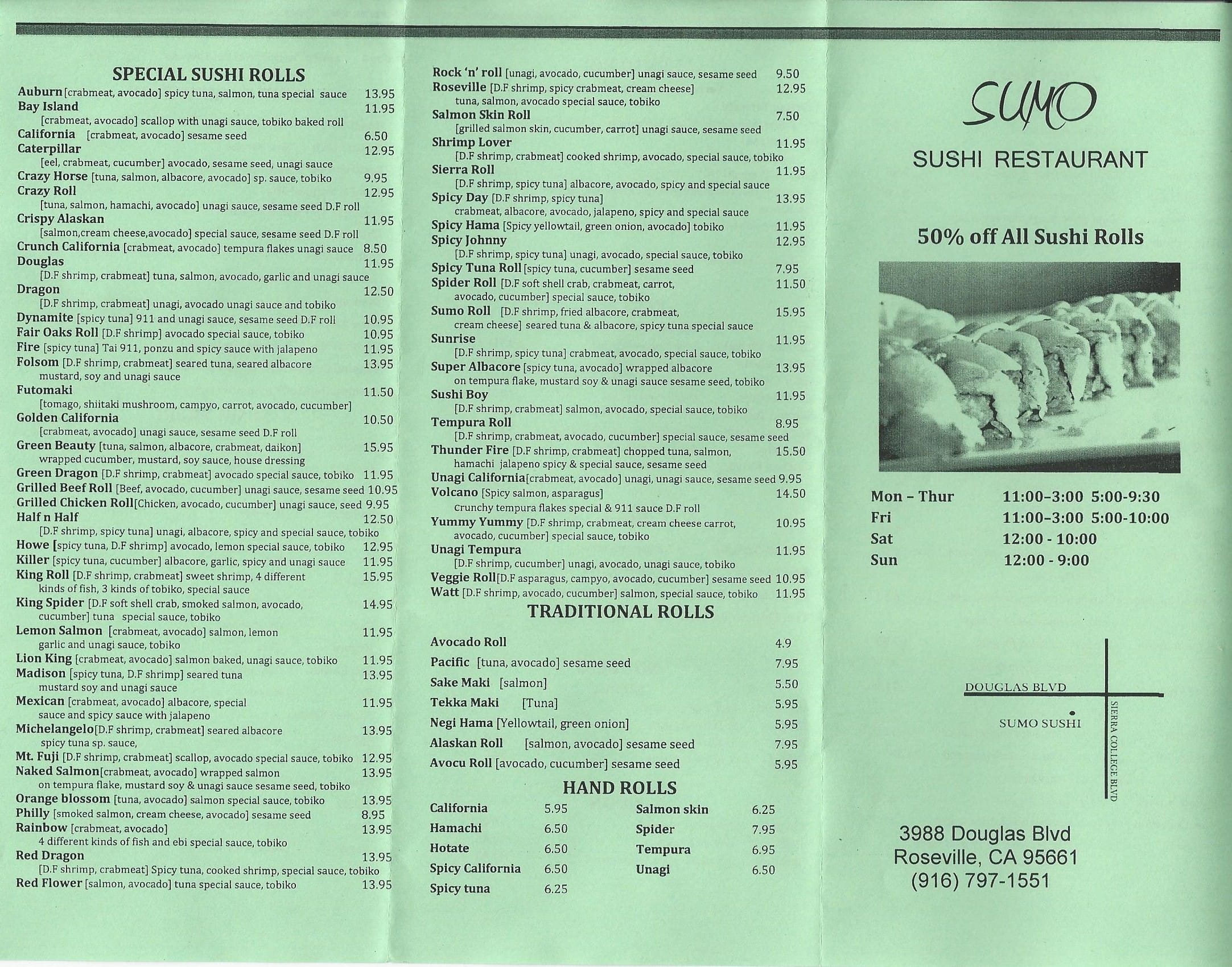 Sumo Sushi Menu, Menu for Sumo Sushi, Roseville, Sacramento ...