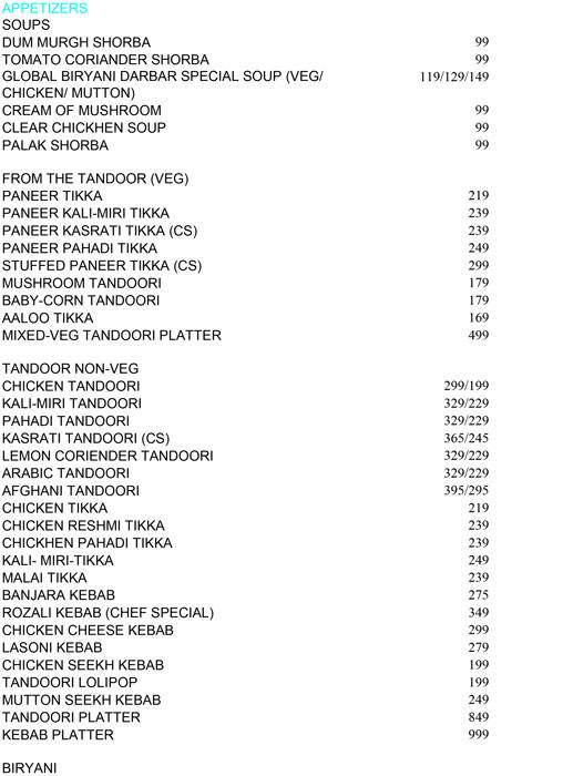 Great Indian Kitchen Menu Menu For Great Indian Kitchen Wagle