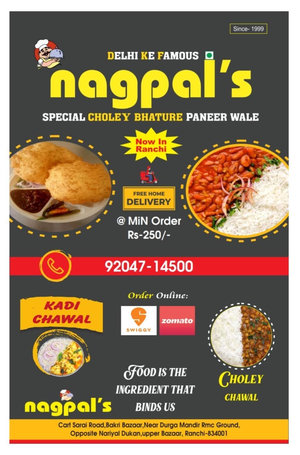 NAGPAL'S CHOLE BHATURE menu