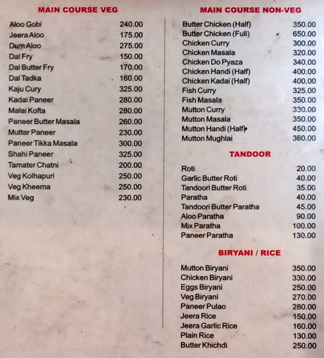 Suvidha Bar & Restaurant menu