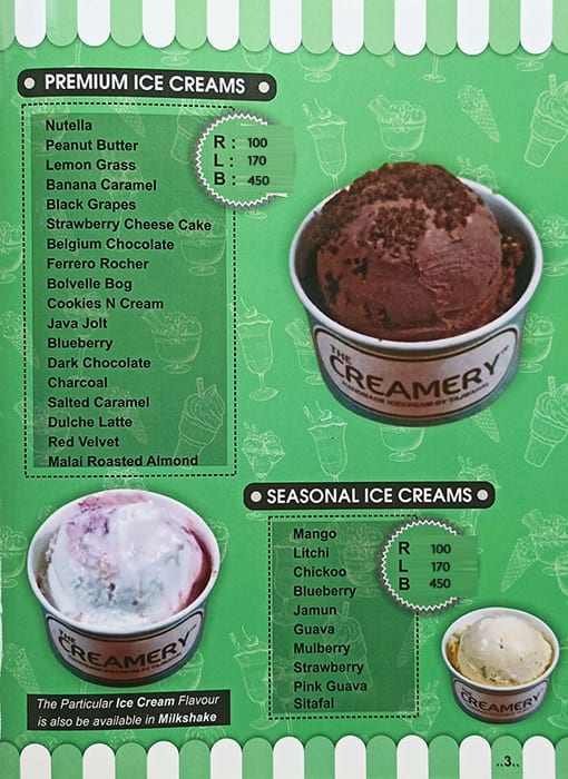 Menu at The Creamery, Surat, G-10