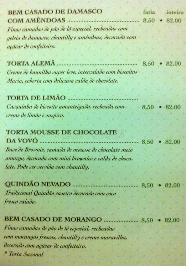 Café HUM - Ipanema cardápio